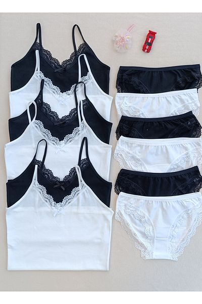 siyalife Set de lenjerie intimă pentru femei, din 6 piese, cu dantelă