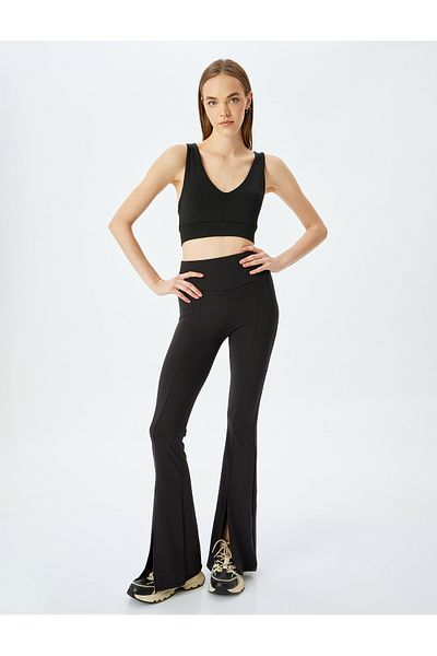 Koton U-Neck Covered Cross Strap Slim Fit Sports Bra