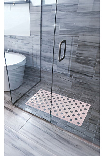 Tropikhome Banyo Paspası Pembe Silikon Kaymaz Vakumlu Duş Paspası