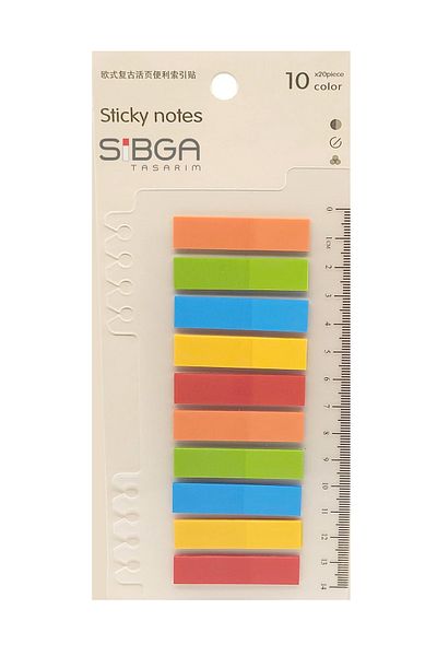 sibga tasarım Transparent Colored Post-It Note Paper - 200 Sheets Bookmark Sticker