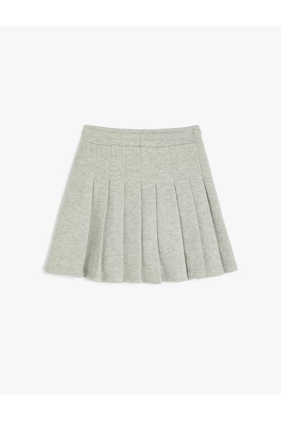 Koton Thick Pleated Mini Skirt with Tie Waist