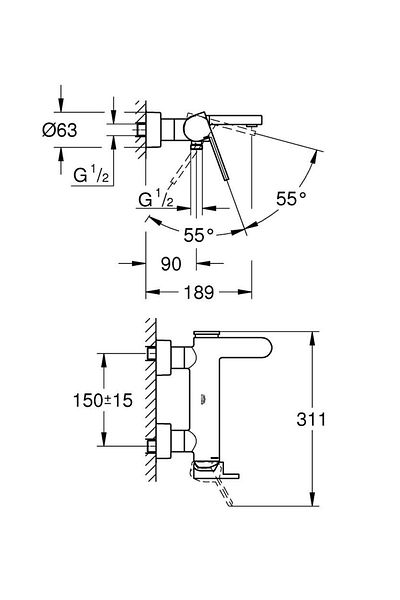 Grohe Plus Single Controlled Bathroom Faucet33553003