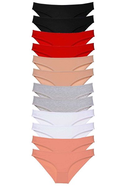 Easy Tedarik 12 Pieces Super Eco Set Lycra Women's Slip Panties Set 1