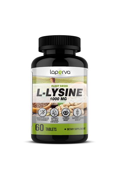 Laperva L-lysine Plant Based, 60 Tablets, 1000 Mg,boosts Athletic Performance.