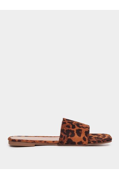 Styli Animal Print Flat Sandals