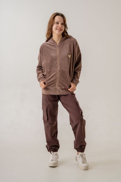 HAUSEkids 8-15 Years New Premium Cool Velvet Κοριτσίστικο Σετ - Μόκα