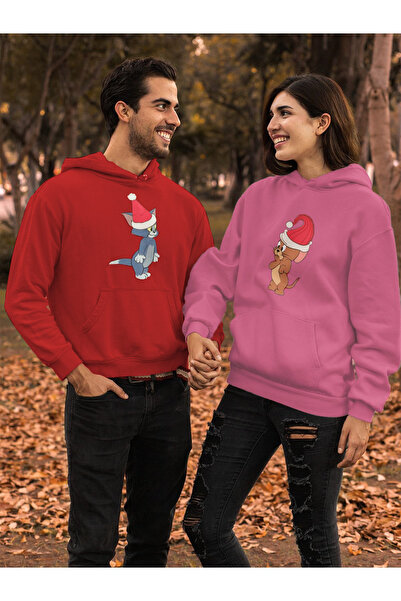 TEENS سويت شيرت للزوجين مطبوع عليه توم وجيري للعام الجديد