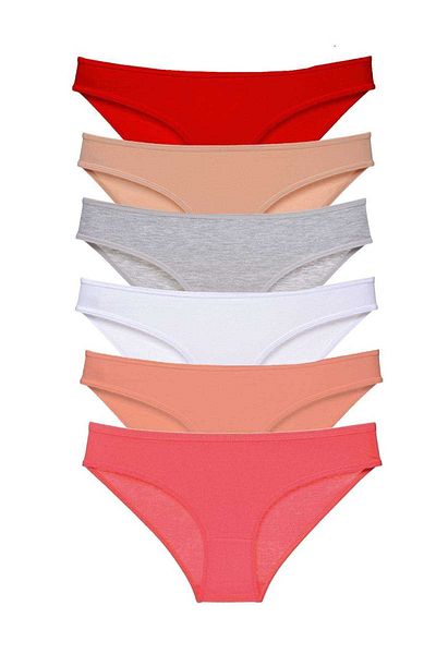 Easy Tedarik 6 Pieces Super Eco Set Lycra Women's Slip Panties Color 5