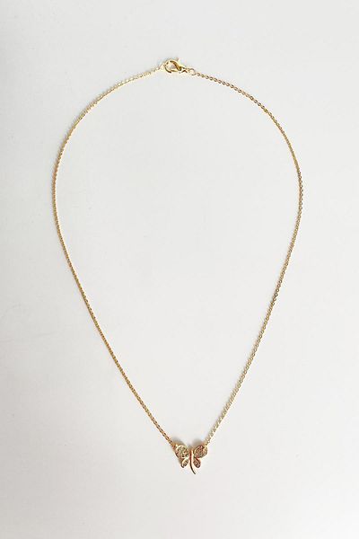 Modex Gold Color Zircon Stone Butterfly Necklace
