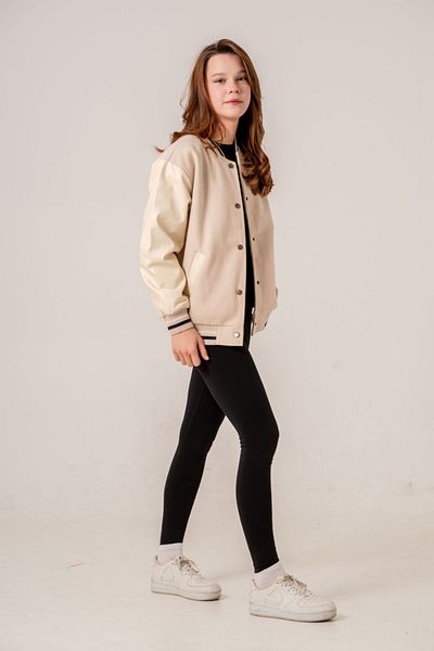 HAUSEkids 8-15 Years Old Life Bomber Girl's Bomber Coat -Latte