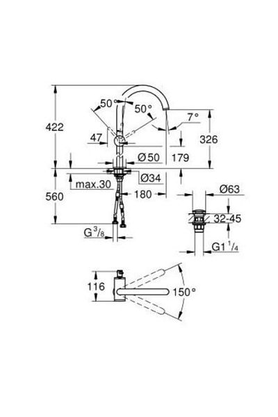 Grohe Atrio Copper Countertop Sink Faucet - 24365DA0