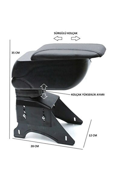 point marketing Her Araca Uygun Universal Kol Dayama Sürgülü Geniş Siyah