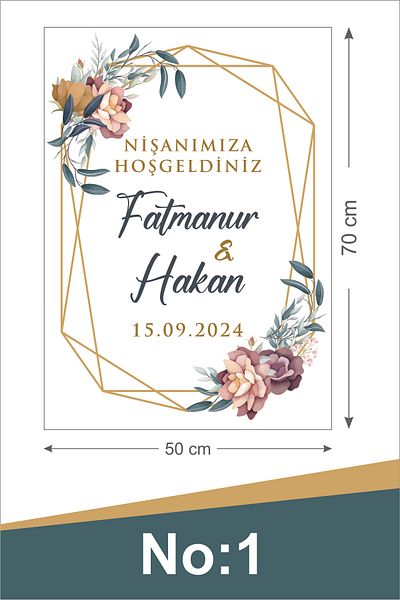 Merta Reklam Welcome Welcome Board with Feet for Engagement, Wedding, Promise and Henna