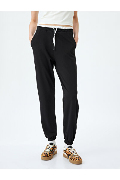 Koton Άνετη φόρμα Jogger με διπλή μέση με λεπτομέρεια με κορδόνια και τσέπες