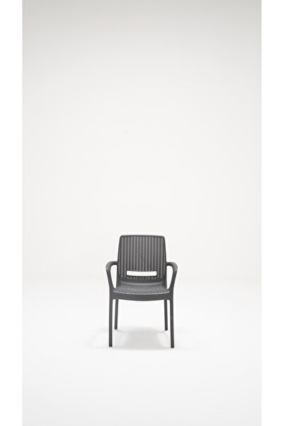 MOBETTO 2 Adet Rattan Lüx Antrasit Sandalye / Balkon-bahçe-teras