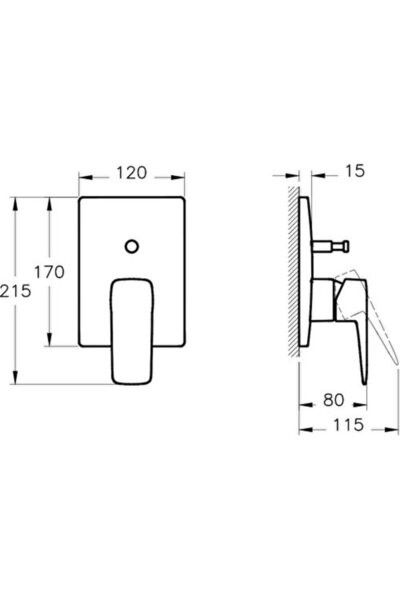 Artema Root Square A42752 Built-in Bathroom Faucet, Surface Mounted, Chrome