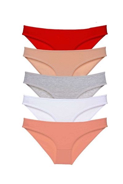 Easy Tedarik 5 Pieces Super Eco Set Lycra Women's Slip Panties 523