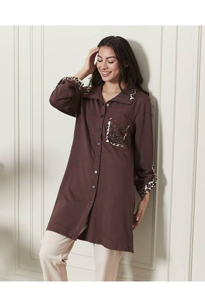 İklim Plus Size Embroidered Steel Jacket
