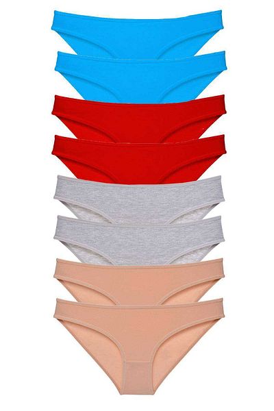 Easy Tedarik 8 Pieces Super Eco Set Lycra Women's Slip Panties 534