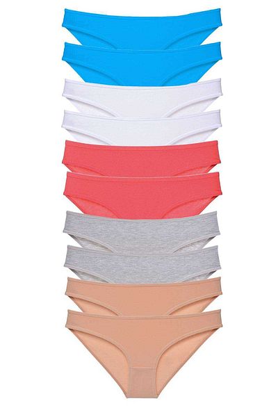 Easy Tedarik 10 Pieces Super Eco Set Lycra Women's Slip Skin Gray White Fuchsia Blue
