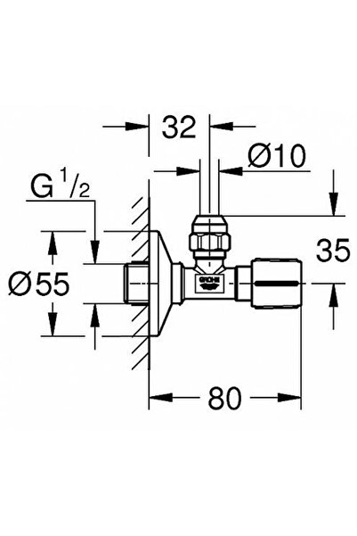 Grohe 1/2′′ Intermediate Faucet - 22037Gl0