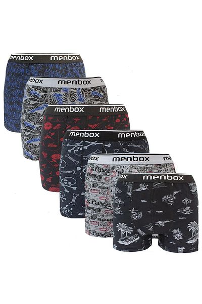 Easy Tedarik 6 Pieces Lycra Men's Boxers Mixed Patterned Cotton