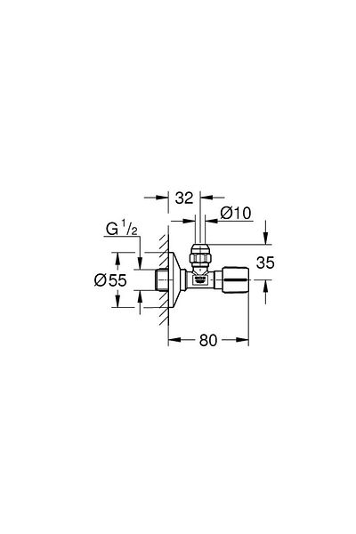 Grohe 1/2′′ Intermediate Faucet - 22037A00