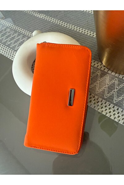 ilknurbutik Large Size Orange Zipper Detailed Single Compartment Orange Women...