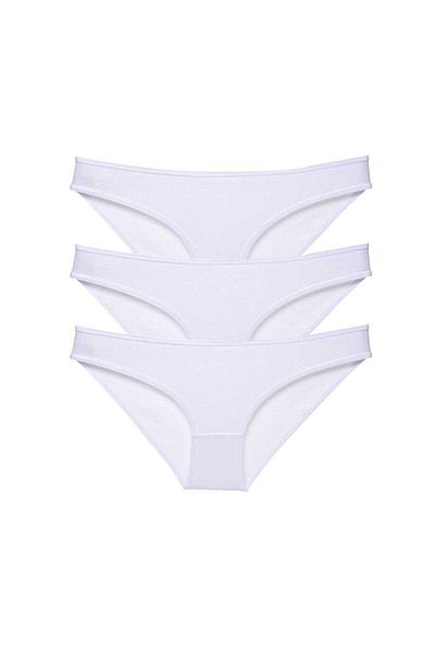 Easy Tedarik 3 Pieces Super Eco Set Lycra Women's Slip Panties White