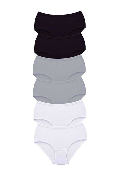 Easy Tedarik 6 Pieces Tutku Women's High Waist Bato Thick Rubber Panties S16