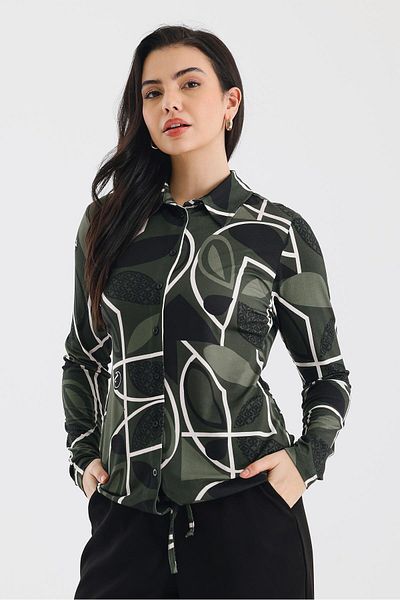 BRZ COLLECTION Cămașă de damă cu model negru