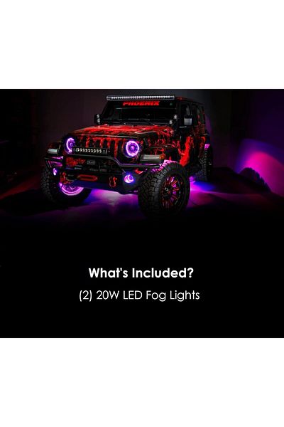 oracle مصابيح ضباب LED لسيارة Jeep Wrangler JL وGladiator JT مقاس 18-24 بوصة مع هالة رياضية وColorSHIFT وبدون وحدة تحكم