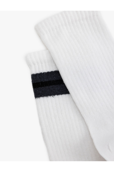 Koton Σετ 2 κάλτσες τένις ριγέ βαμβακερές