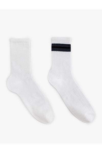 Koton Striped Cotton Blended Set of 2 Tennis Socks
