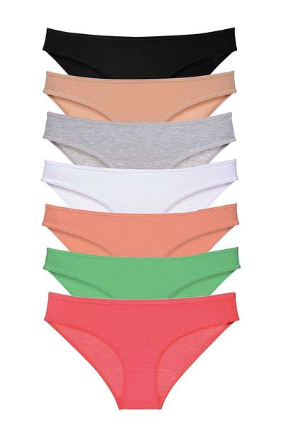 Easy Tedarik 7 Pieces Super Eco Set Lycra Women's Slip Panties Set 7