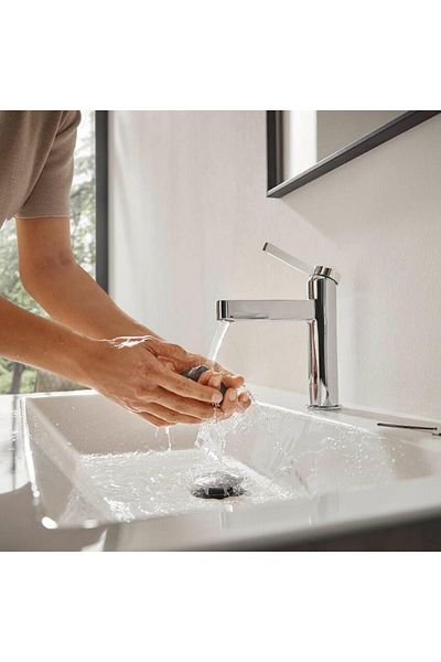 Hansgrohe Rom Sink Fixture Finoris, Water Tap Bathroom Faucet Height 110 Mm, Pull Rod, Bathroom