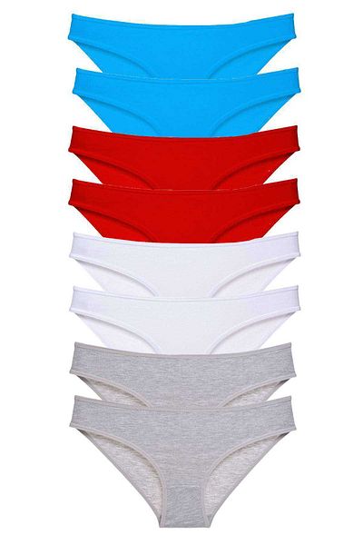 Easy Tedarik 8 Pieces Super Eco Set Lycra Women's Slip Panties 530