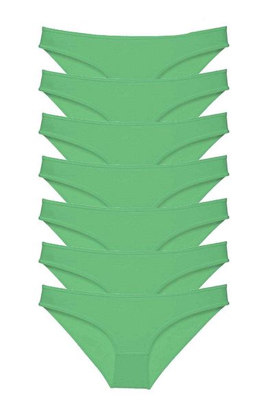 Easy Tedarik 7 Pieces Super Eco Set Lycra Women's Slip Panties Green
