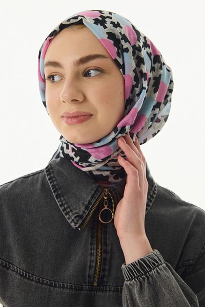 SOFT AKSESUAR Candy Colorful Patterned Shawl
