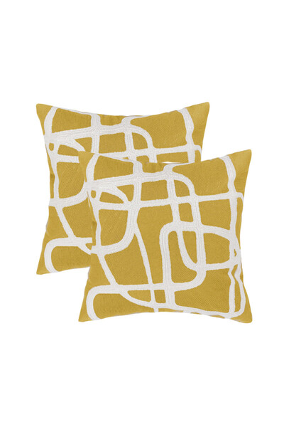 Donetella 2- Piece Modern 45x45 Throw Pillow Cover -,Decorative Covers for Cushions, Filling Not Included