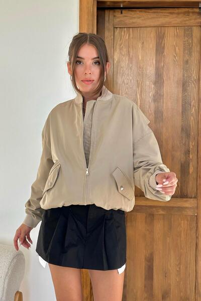 Elbee Fashion Woman سترة بومبر مجزأة