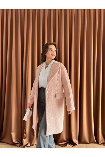 Nesil Oversize Simli Astarlı Kaşe Kaban