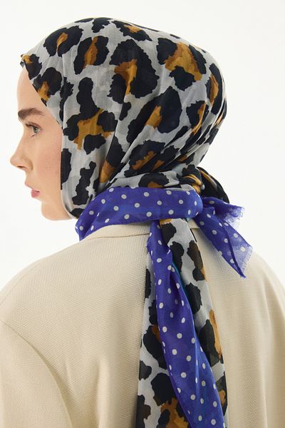 SOFT AKSESUAR Leopard and Mini Point Pattern Shawl