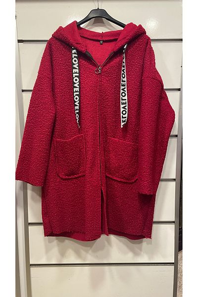 ŞIK STİL LARGE SIZE ZIPPERED HOODED JACKET-CARDIGAN-Coat-COAT