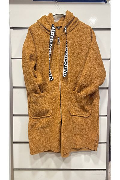 ŞIK STİL LARGE SIZE ZIPPERED HOODED JACKET-CARDIGAN-Coat-COAT