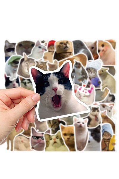 One Little Happiness Crazy Cats Laptop Notebook Tabletă Set de autocolante