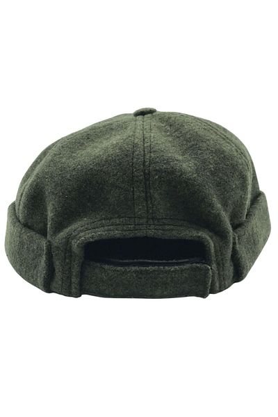 AXE SPORTSWEAR Khaki Color Winter Wool Stamp Docker Cap - Adjustable Back and Velcro Design
