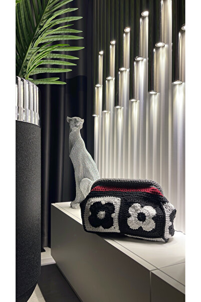 WOMANBAG EL YAPIMI ÇİÇEK MOTİF COTTON CLUTCH