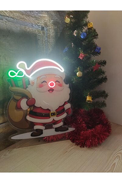 Yılbaşı Özel Noel Baba Işıklı Uv Baskılı Tablo