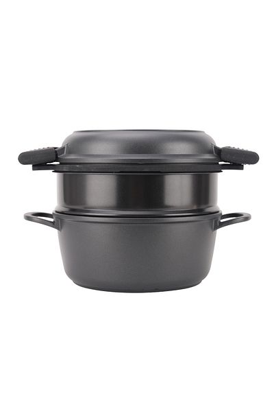 AROW Pienza Black Aluminum Ceramic Cookware Set - Compact